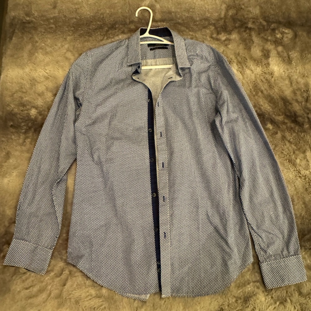 Celio Men's Blue Patterned Shirt (M size)